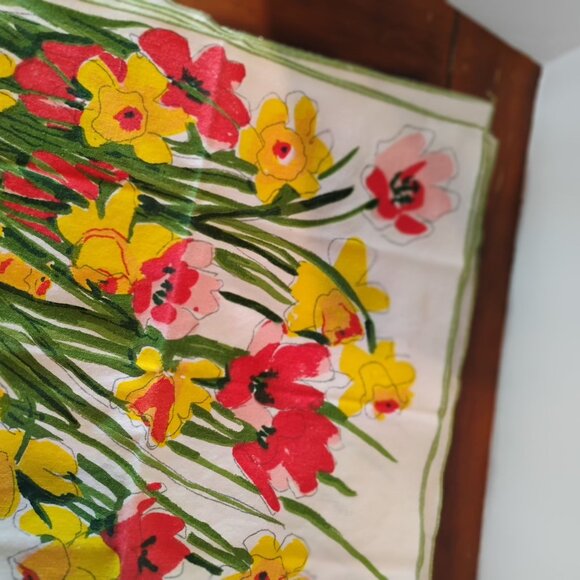 Set of 7 VERA Neumann Spring Floral Tulips Daffodils Napkins 16" x 15" Vintage - Picture 9 of 9